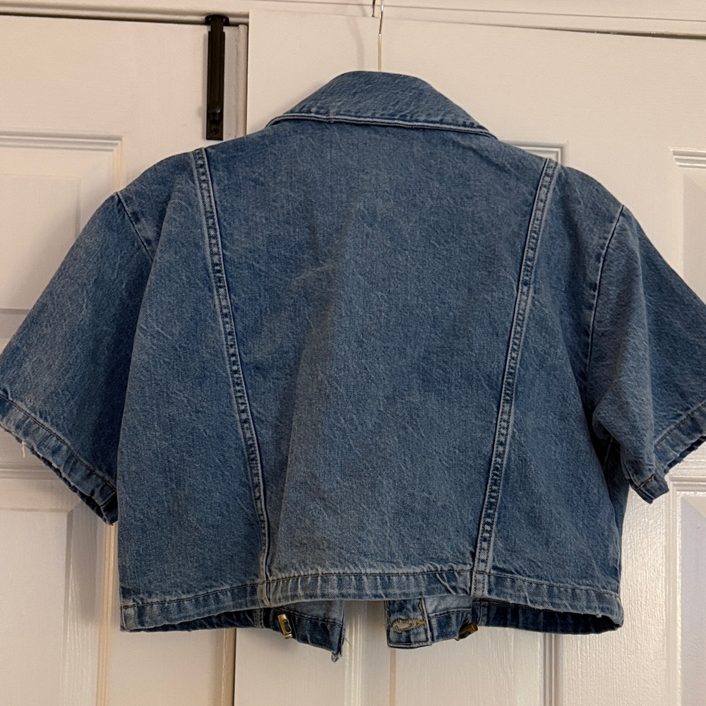 Zara Denim Cropped Jacket - Picture 3 of 3